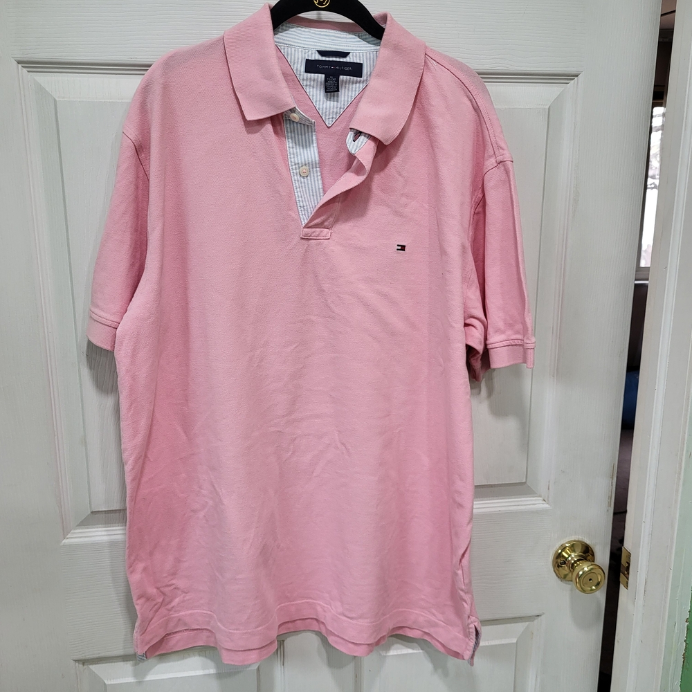 2/$30 Tommy Hilfiger Pink Polo Shirt for Men